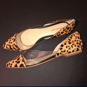 Gianni Bini Soreene Leopard Haircalf Clear Vinyl